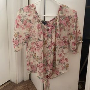 Rue 21 size medium floral sheer shirt with Dainty Hooligan size large